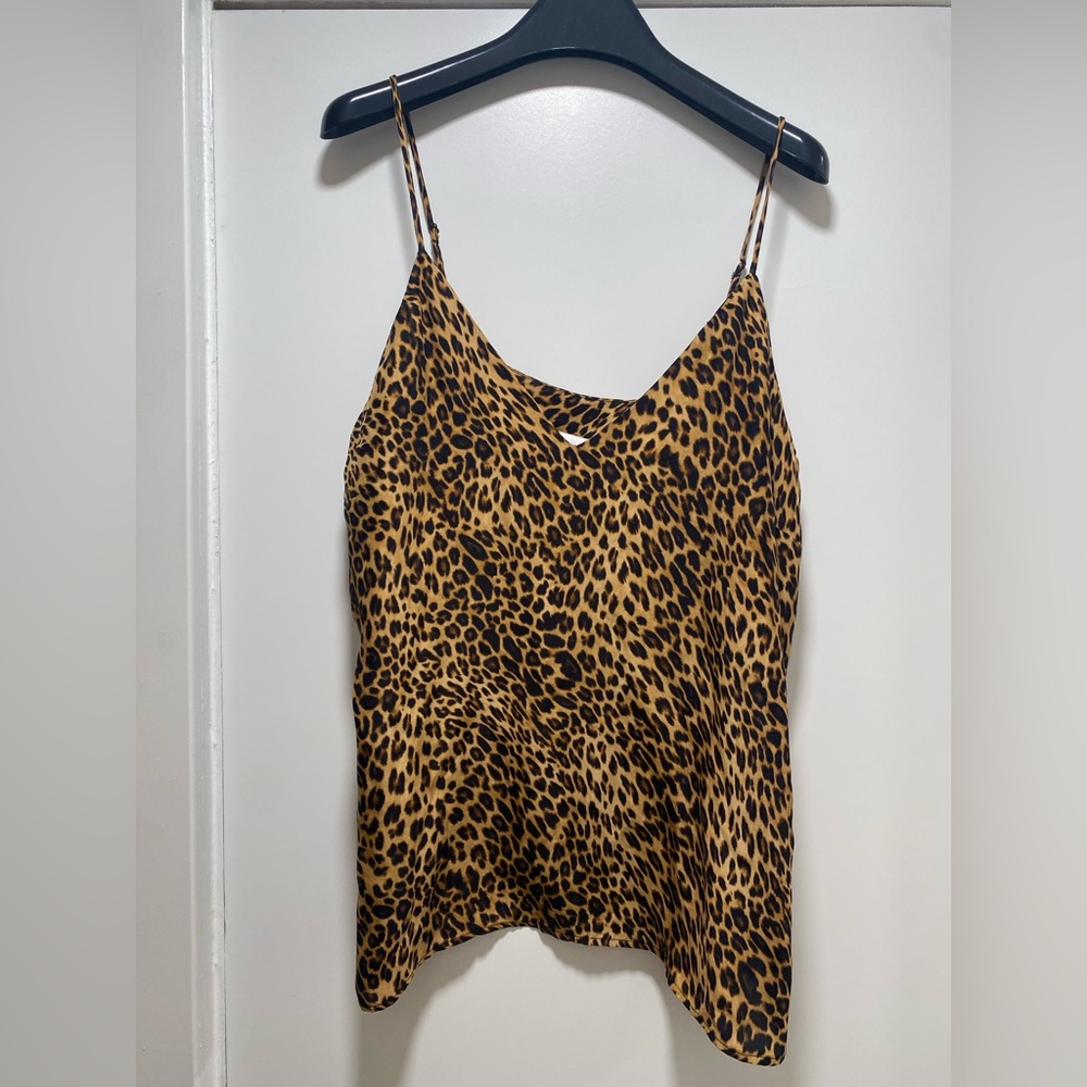 Anine Bing Gwyneth Leopard Silk Tank